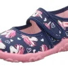 superfit Kinder Hausschuh BONNY Klettverschluss DUNKELBLAU EINHÖRNER 1-800283-8090