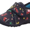 superfit Kinder Hausschuh SPOTTY Klettverschluss BLAU/MEHRFARBIG 1-009246-8130