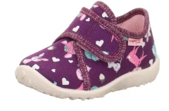 superfit Kinder Hausschuh SPOTTY Klettverschluss ROT/MEHRFARBIG 1-009246-5000
