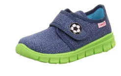 superfit Kinder Hausschuh BOBBY Klettverschluss BLAU/GRÜN 1-800266-8000