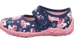 superfit Kinder Hausschuh BONNY Klettverschluss DUNKELBLAU EINHÖRNER 1-800283-8090
