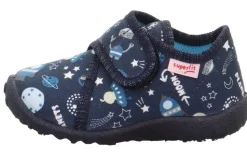superfit Kinder Hausschuh SPOTTY Klettverschluss DUNKELBLAU 1-009246-8120