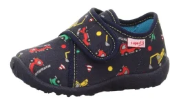 superfit Kinder Hausschuh SPOTTY Klettverschluss BLAU/MEHRFARBIG 1-009246-8130