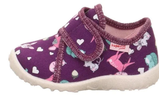 superfit Kinder Hausschuh SPOTTY Klettverschluss ROT/MEHRFARBIG 1-009246-5000