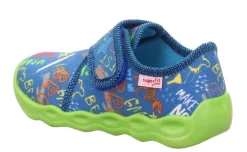 superfit Kinder Hausschuh BUBBLE Klettverschluss BLAU 1-006273-8000