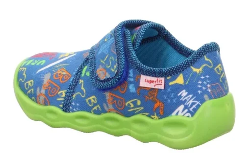 superfit Kinder Hausschuh BUBBLE Klettverschluss BLAU 1-006273-8000