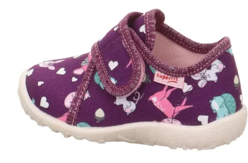 superfit Kinder Hausschuh SPOTTY Klettverschluss ROT/MEHRFARBIG 1-009246-5000