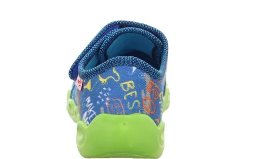 superfit Kinder Hausschuh BUBBLE Klettverschluss BLAU 1-006273-8000