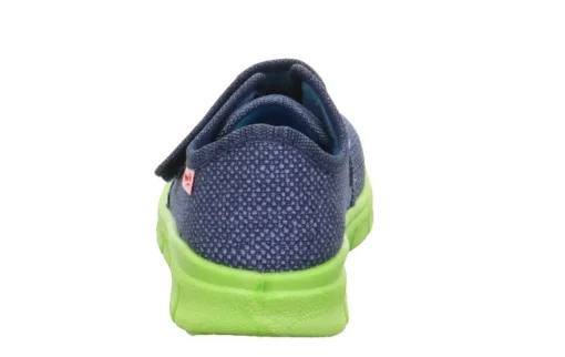 superfit Kinder Hausschuh BOBBY Klettverschluss BLAU/GRÜN 1-800266-8000