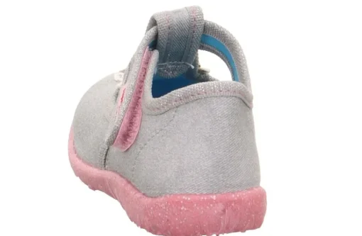 superfit Kinder Hausschuh SPOTTY Klettverschluss GRAU mit ZEBRA 1-009256-2030