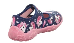 superfit Kinder Hausschuh BONNY Klettverschluss DUNKELBLAU EINHÖRNER 1-800283-8090