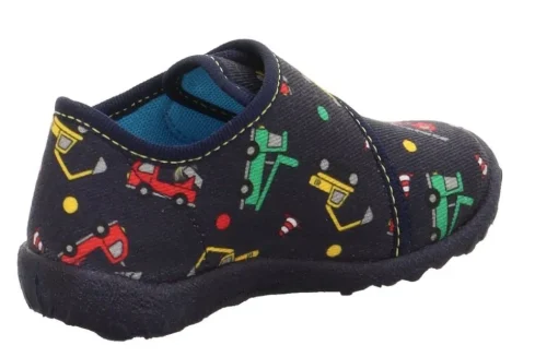 superfit Kinder Hausschuh SPOTTY Klettverschluss BLAU/MEHRFARBIG 1-009246-8130