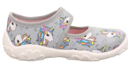 superfit Kinder Hausschuh BONNY Klettverschluss GRAU 1-800283-2050