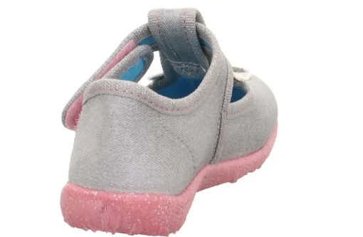 superfit Kinder Hausschuh SPOTTY Klettverschluss GRAU mit ZEBRA 1-009256-2030