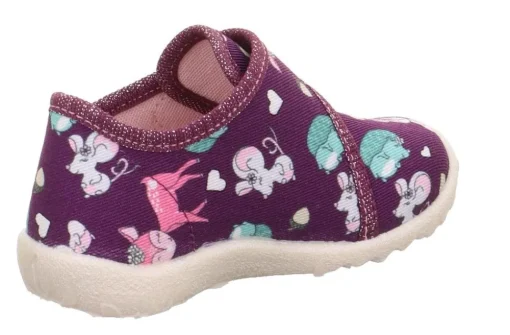 superfit Kinder Hausschuh SPOTTY Klettverschluss ROT/MEHRFARBIG 1-009246-5000
