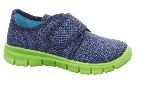 superfit Kinder Hausschuh BOBBY Klettverschluss BLAU/GRÜN 1-800266-8000