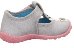 superfit Kinder Hausschuh SPOTTY Klettverschluss GRAU mit ZEBRA 1-009256-2030