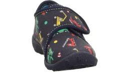 superfit Kinder Hausschuh SPOTTY Klettverschluss BLAU/MEHRFARBIG 1-009246-8130