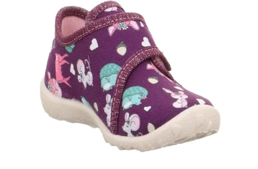 superfit Kinder Hausschuh SPOTTY Klettverschluss ROT/MEHRFARBIG 1-009246-5000