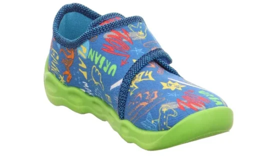 superfit Kinder Hausschuh BUBBLE Klettverschluss BLAU 1-006273-8000