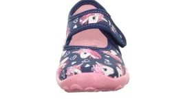 superfit Kinder Hausschuh BONNY Klettverschluss DUNKELBLAU EINHÖRNER 1-800283-8090