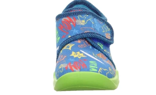 superfit Kinder Hausschuh BUBBLE Klettverschluss BLAU 1-006273-8000