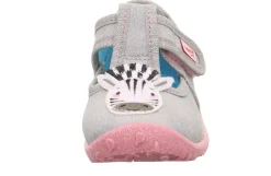 superfit Kinder Hausschuh SPOTTY Klettverschluss GRAU mit ZEBRA 1-009256-2030