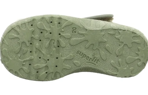 superfit Kinder Hausschuh SPOTTY Klettverschluss HELLGRÜN mit TIGER 1-009256-7500
