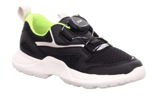 superfit RUSH SCHWARZ/WEISS Kinder Halbschuh Sneaker 1-000210-0000