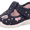 superfit SPOTTY - Dunkelblau/Silber Hausschuh mit Klettverschluss Punkte S13 1-009248-8020