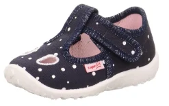 superfit SPOTTY - Dunkelblau/Silber Hausschuh mit Klettverschluss Punkte S13 1-009248-8020