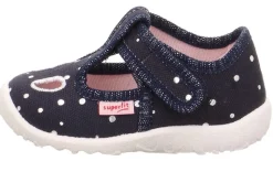 superfit SPOTTY - Dunkelblau/Silber Hausschuh mit Klettverschluss Punkte S13 1-009248-8020