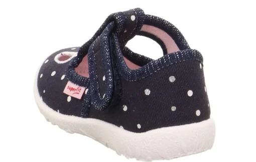superfit SPOTTY - Dunkelblau/Silber Hausschuh mit Klettverschluss Punkte S13 1-009248-8020