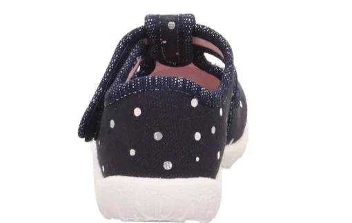 superfit SPOTTY - Dunkelblau/Silber Hausschuh mit Klettverschluss Punkte S13 1-009248-8020