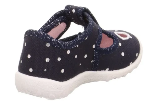 superfit SPOTTY - Dunkelblau/Silber Hausschuh mit Klettverschluss Punkte S13 1-009248-8020