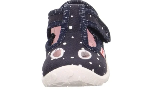 superfit SPOTTY - Dunkelblau/Silber Hausschuh mit Klettverschluss Punkte S13 1-009248-8020