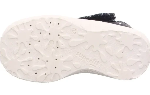 superfit SPOTTY - Dunkelblau/Silber Hausschuh mit Klettverschluss Punkte S13 1-009248-8020