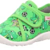 superfit SPOTTY - Grün/Mehrfarbig Hausschuh mit Klettverschluss Dino, Fußball S13 1-009246-7010