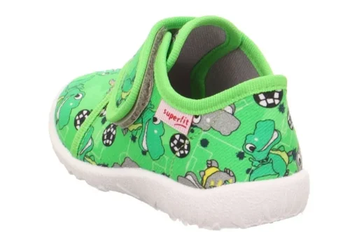 superfit SPOTTY - Grün/Mehrfarbig Hausschuh mit Klettverschluss Dino, Fußball S13 1-009246-7010