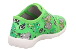 superfit SPOTTY - Grün/Mehrfarbig Hausschuh mit Klettverschluss Dino, Fußball S13 1-009246-7010