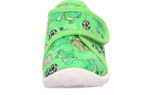superfit SPOTTY - Grün/Mehrfarbig Hausschuh mit Klettverschluss Dino, Fußball S13 1-009246-7010
