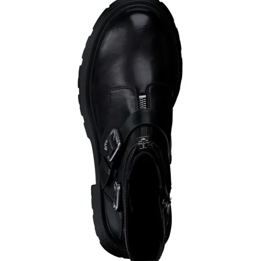 Tamaris Boots Stiefeletten Leder Zierschnallen schwarz S23 1-25320-41