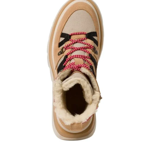 Tamaris Damen Schnürboots DUOtex- Membran Warmfutter Wechselfußbett beige S23 1-26284-41