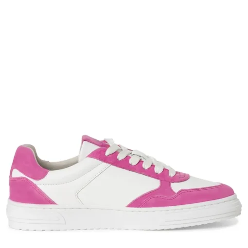Tamaris Damen Sneaker Leder- Mix Wechselfußbett grün, pink S14 1-23617-42