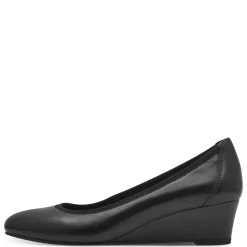 Tamaris Keilpumps Leder TOUCHit- Fußbett ANTISLIDE schwarz S14 1-22320-42