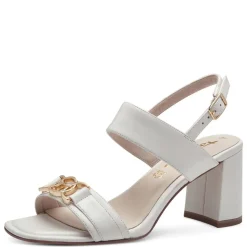 Tamaris Ledersandalette weiß mit Applikation S14 1-28333-42