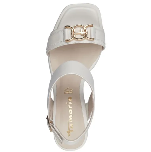 Tamaris Ledersandalette weiß mit Applikation S14 1-28333-42