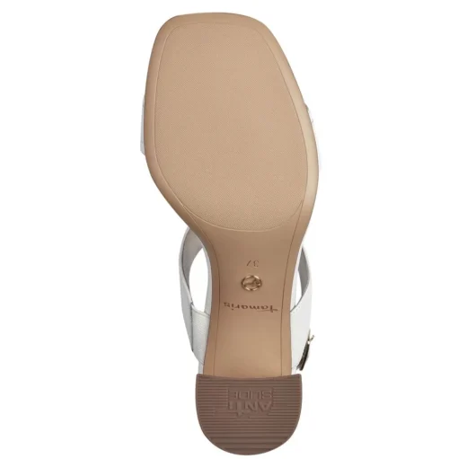 Tamaris Ledersandalette weiß mit Applikation S14 1-28333-42