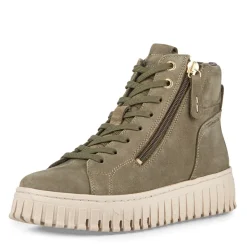 Tamaris Lederstiefelette Schnürung Reißverschluss GRAU OLIVE SCHWARZ 1-25206-43