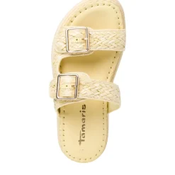 Tamaris Pantolette Flechtoptik gelb S12 1-1-27507-38